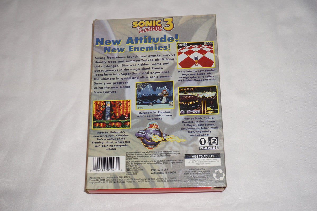 Sonic the Hedgehog 3 Mega Hit Series (Sega Genesis) Complete in Box CIB