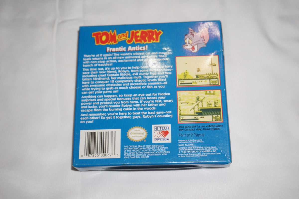 Tom & Jerry Frantic Antics (Nintendo Game Boy Gameboy) Complete w/ Poster CIB