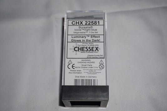Chessex 22581 Borealis Icicle/Light Blue Luminary CHX Dice Set NEW Sealed