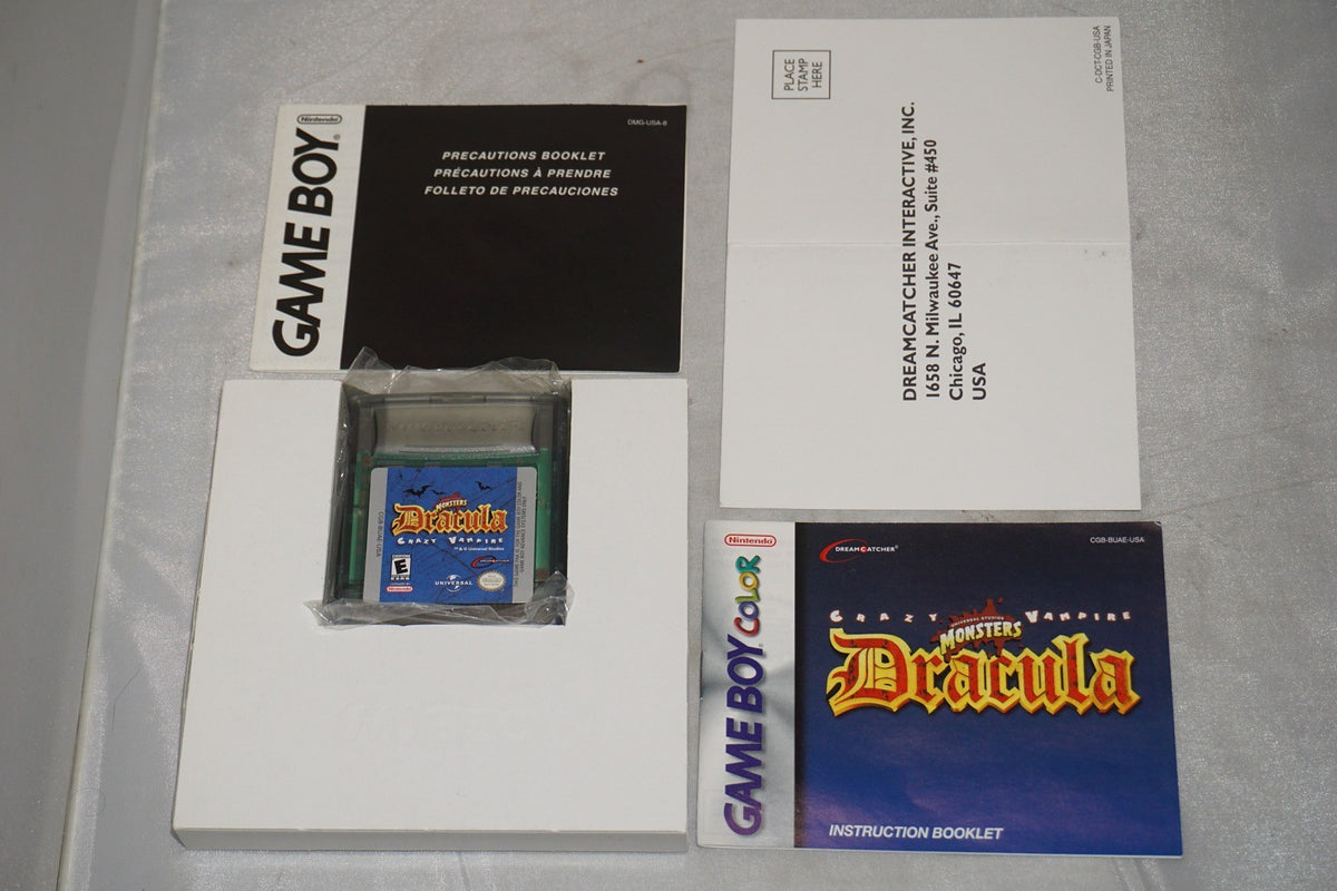 Dracula Crazy Vampire Gameboy Color Game Boy Complete w/ Reg CIB Authentic