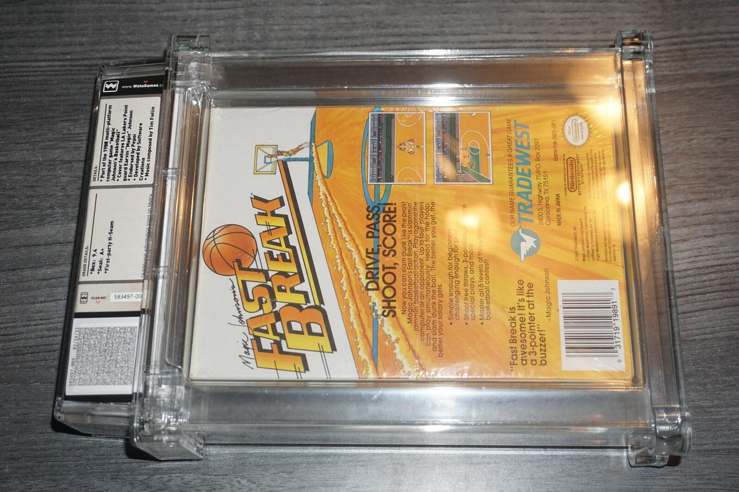 Magic Johnson's Fast Break (Nintendo NES) WATA 9.4 A+ NEW Factory Sealed