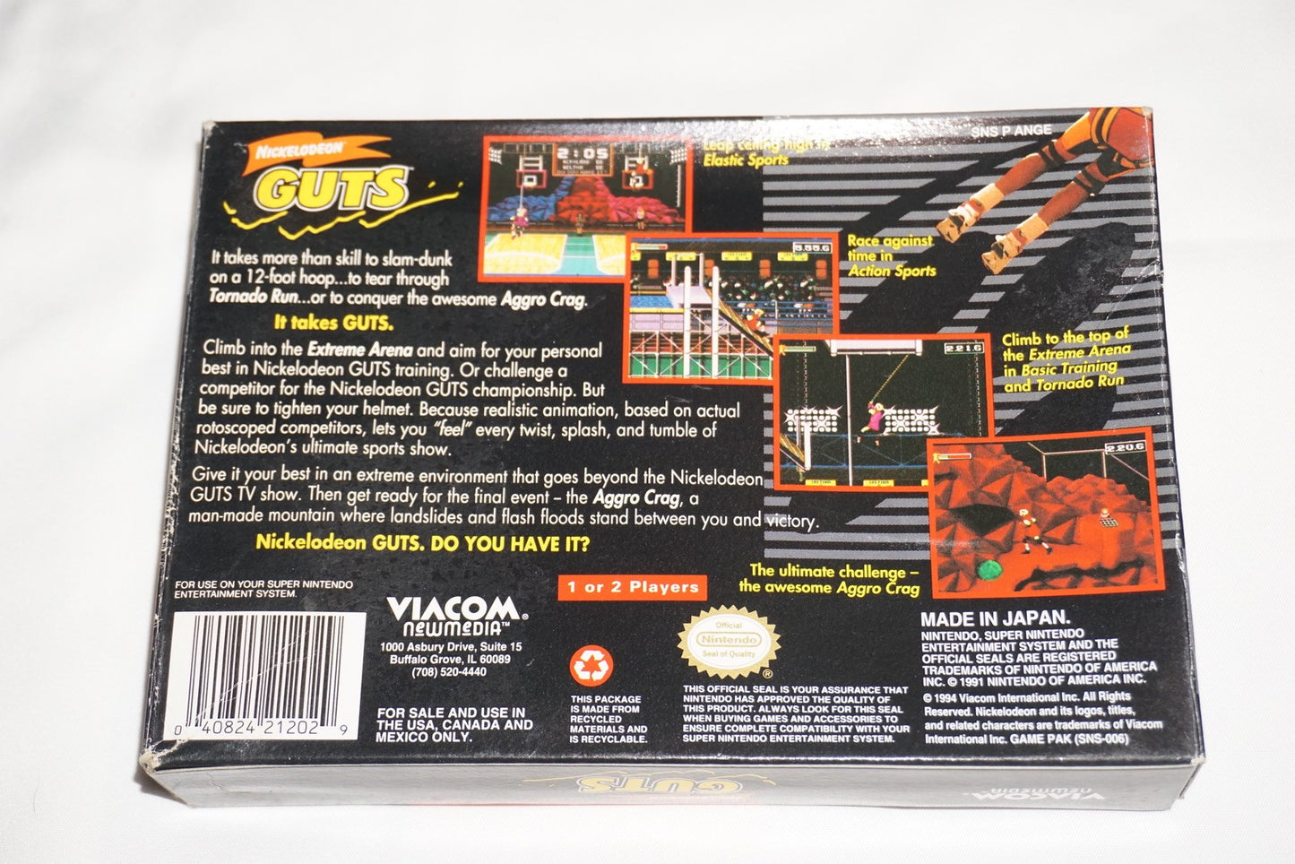 Nickelodeon Guts (Super Nintendo SNES) Complete in Box CIB