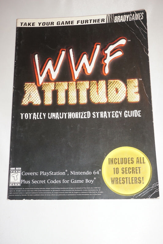 WWF Attitude Brady Strategy Guide Playstation 1 ps1 N64 Game Boy