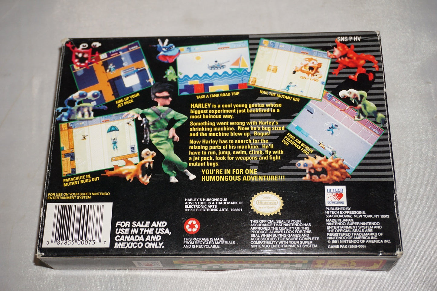Harley's Humongous Adventure (Super Nintendo SNES) Complete in Box CIB