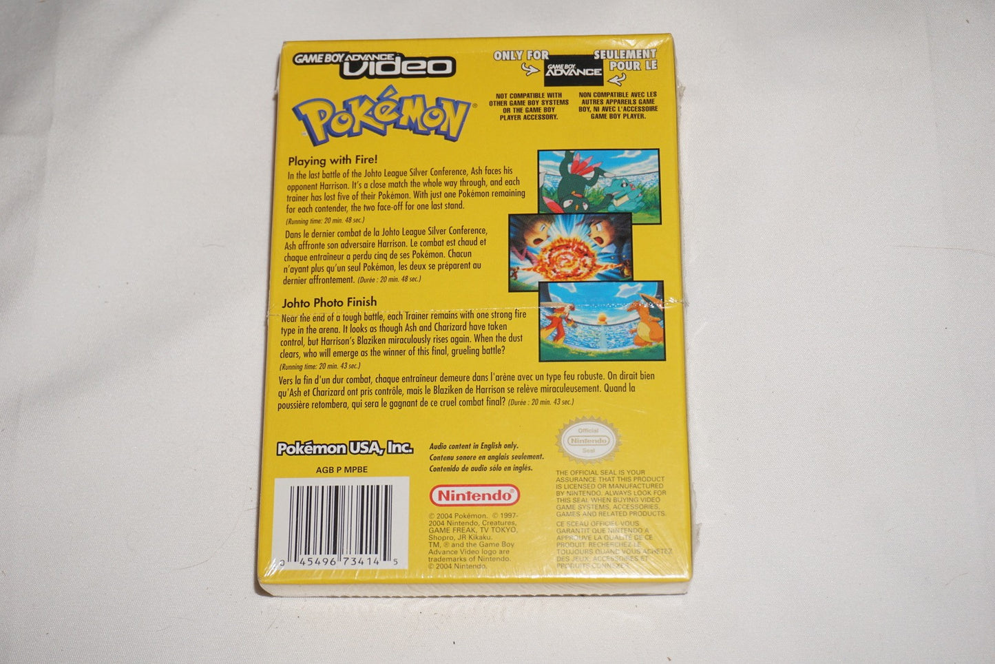 Pokemon Johto Photo Finish Playing Fire Video (Game Boy Advance GBA) NEW Sealed