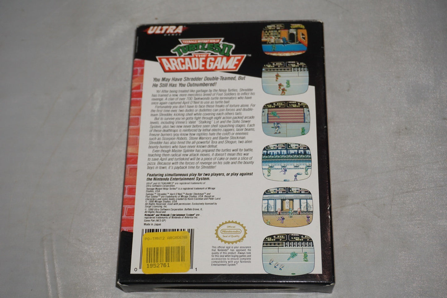 Teenage Mutant Ninja Turtles II 2 Arcade Game (Nintendo NES) Complete in Box CIB