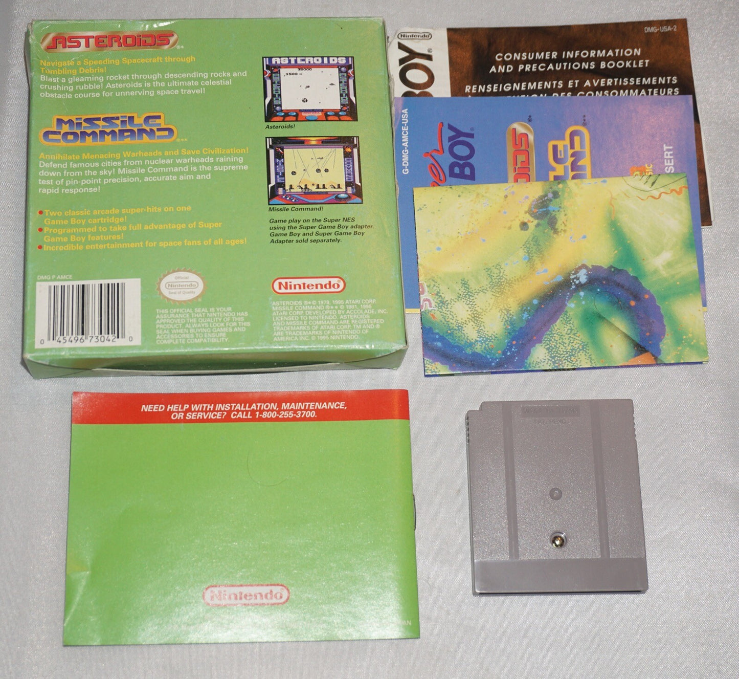 Arcade Classic 1 Asteroids (Nintendo Gameboy Game Boy) Complete in Box CIB