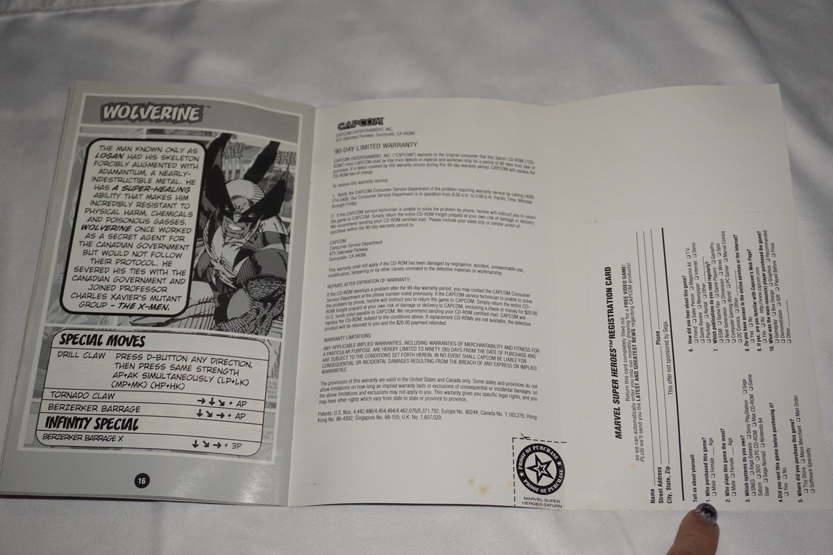 Marvel Super Heroes (Sega Saturn) Complete w/ Reg Card