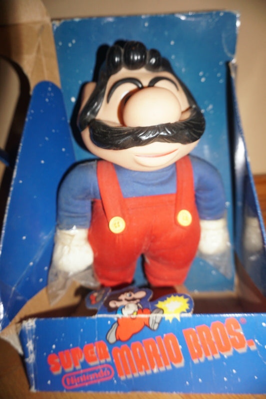 Super Mario Bros Toy Vinyl Figure Nintendo with Box 1989 Vintage Applause 12"