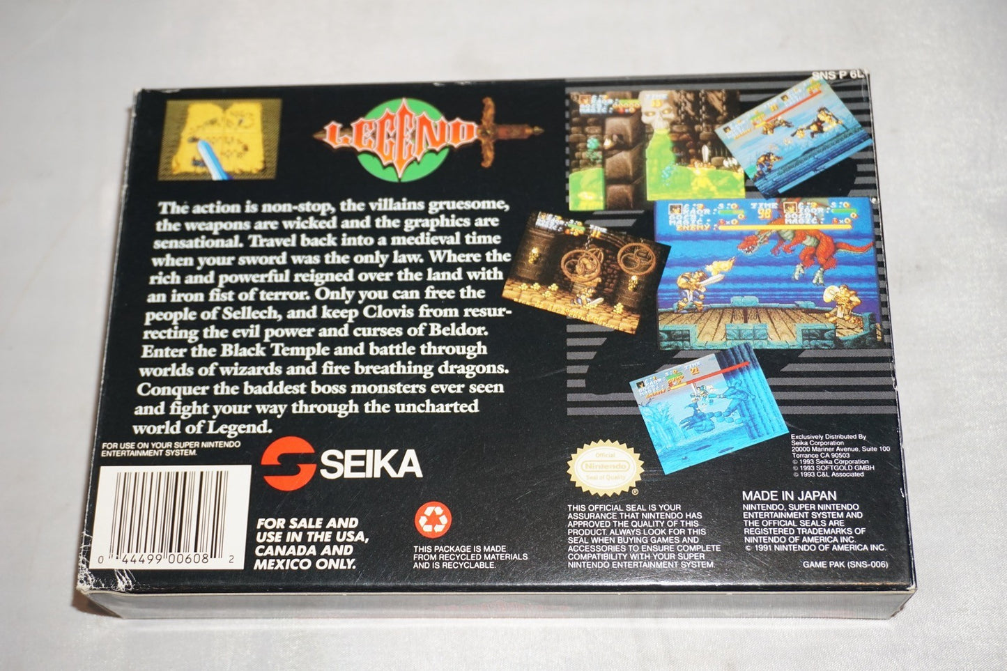 Legend (Super Nintendo SNES) Complete in Box CIB