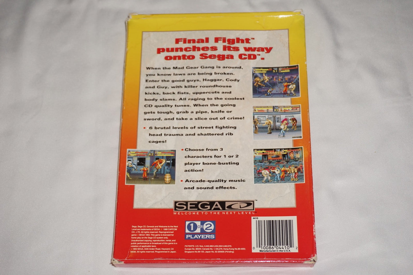 Final Fight (Sega CD) Complete in Box w/ Reg CIB