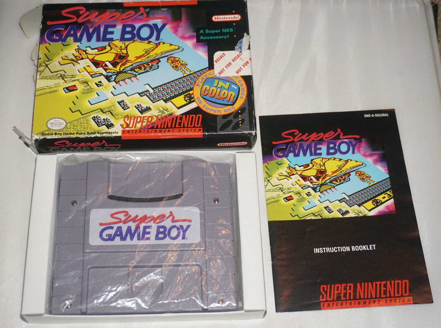Super Game Boy Gameboy Adapter Not for Resale (Super Nintendo SNES) Complete #5