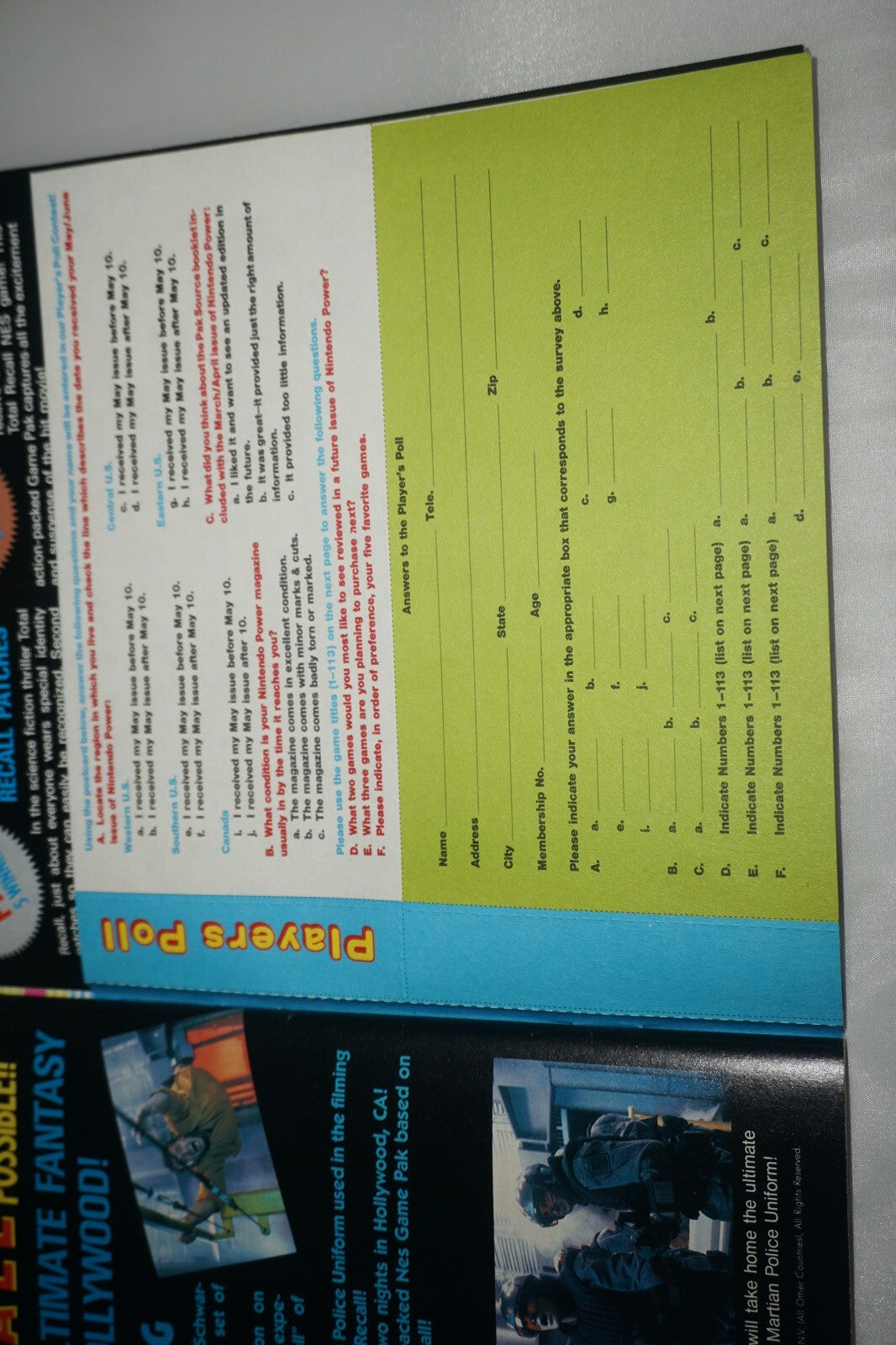 May/June 1990 Super Contra Nintendo Power Magazine #1 Map Book