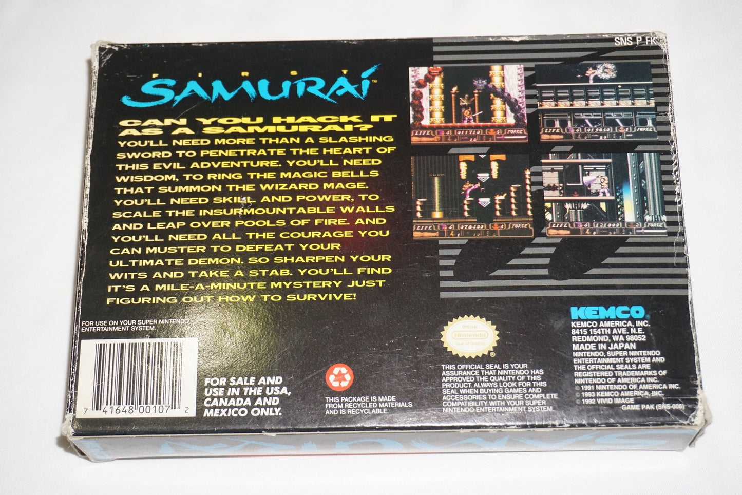 First Samurai (Super Nintendo SNES) Complete in Box CIB