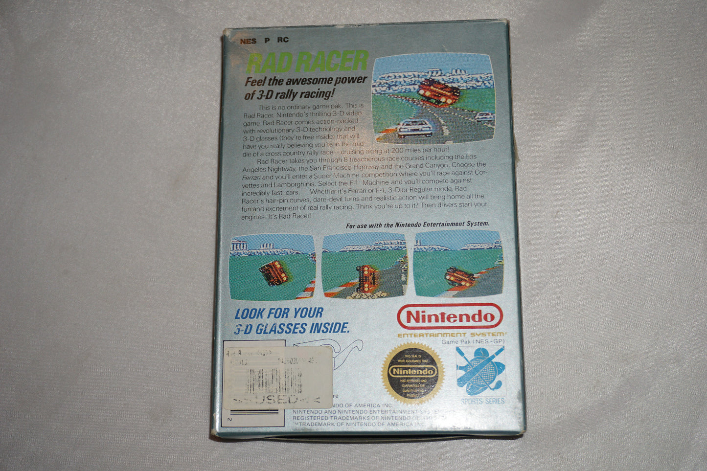 Rad Racer DAYTIME (Nintendo NES) Complete in Box CIB