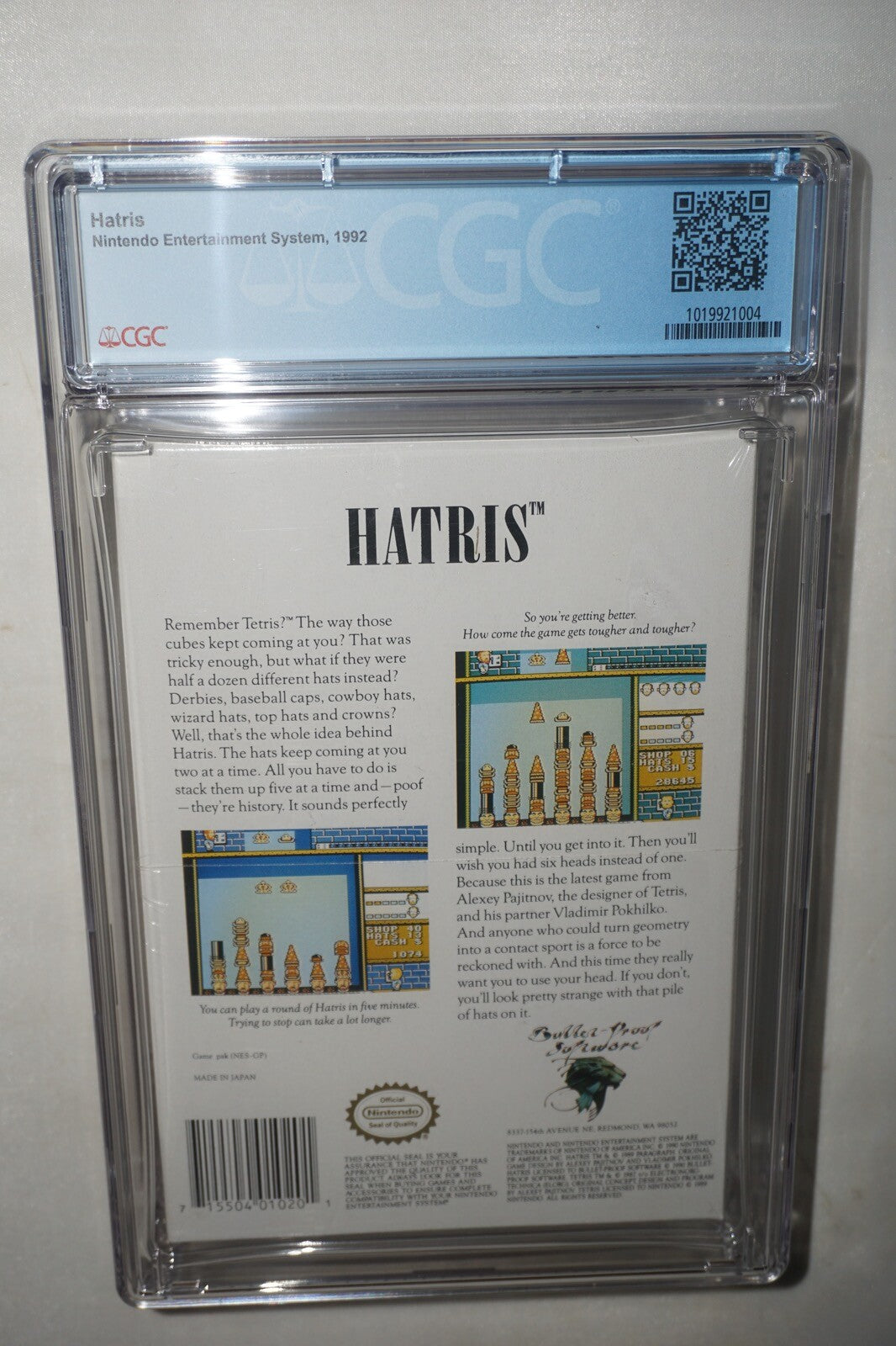 Hatris (Nintendo NES) CGC 9.6 A++ NEW Sealed