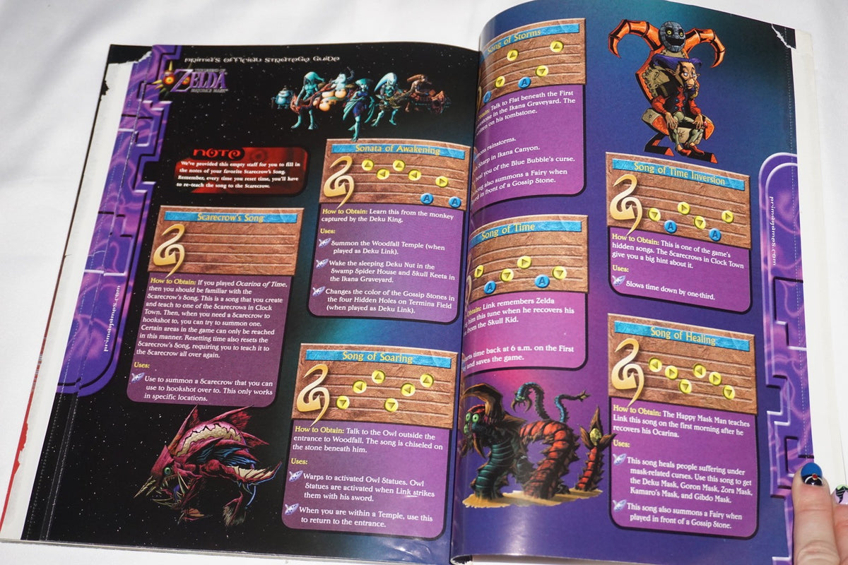 Legend Of Zelda Majora's Mask Prima Strategy Guide Nintendo 64 n64 w/ Stickers