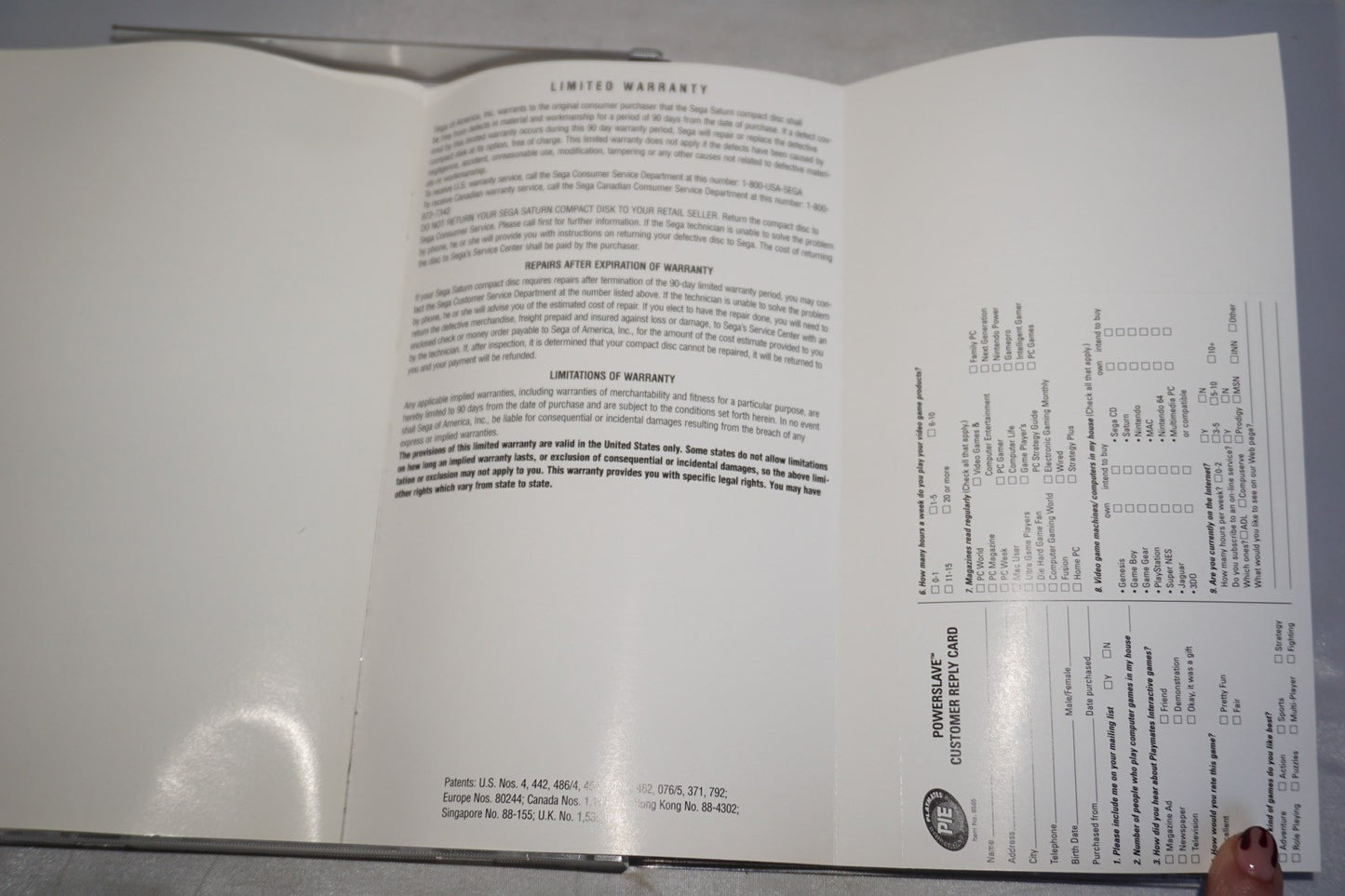 Powerslave (Sega Saturn) Complete w/ Reg Card