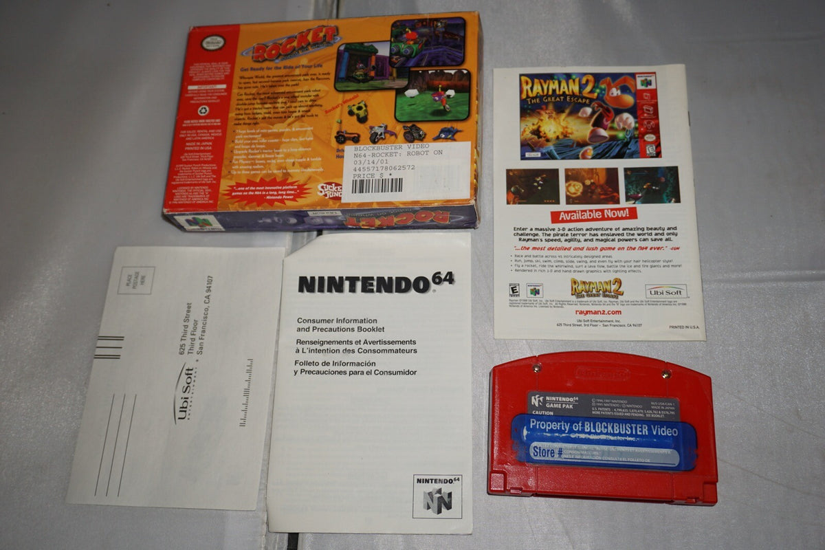 Rocket: Robot on Wheels (Nintendo 64 N64) Complete in Box w/ Reg Card CIB