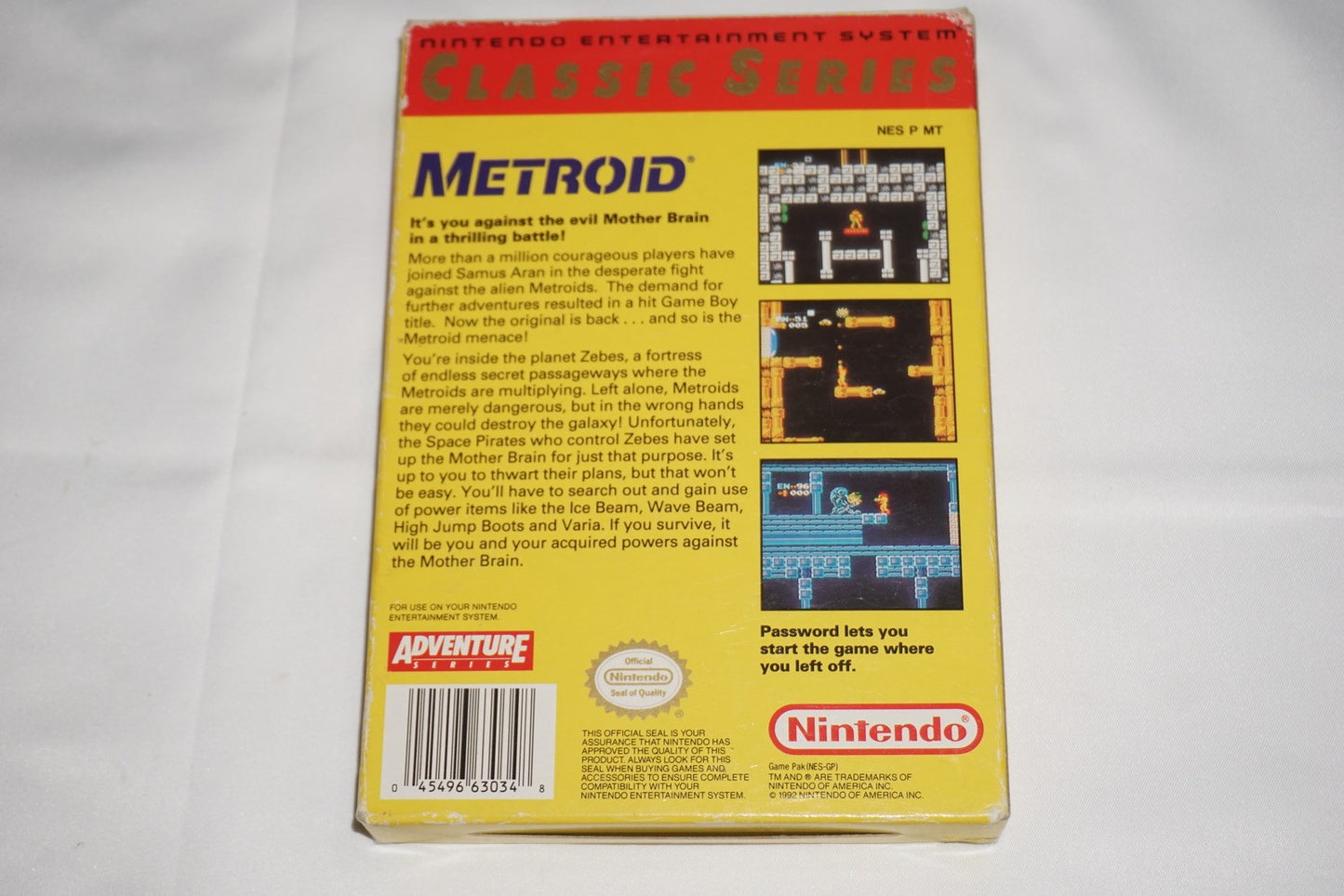 Metroid Classic Yellow (Nintendo NES) Complete in Box CIB