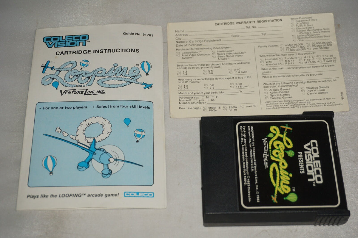 Looping (Colecovision) Complete In Box w/ Reg #1