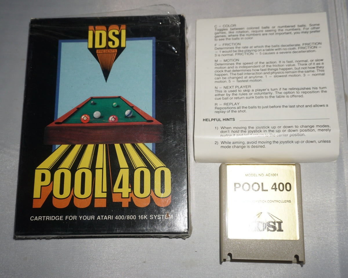 Pool 400 (Atari 400/800) Complete in Box CIB