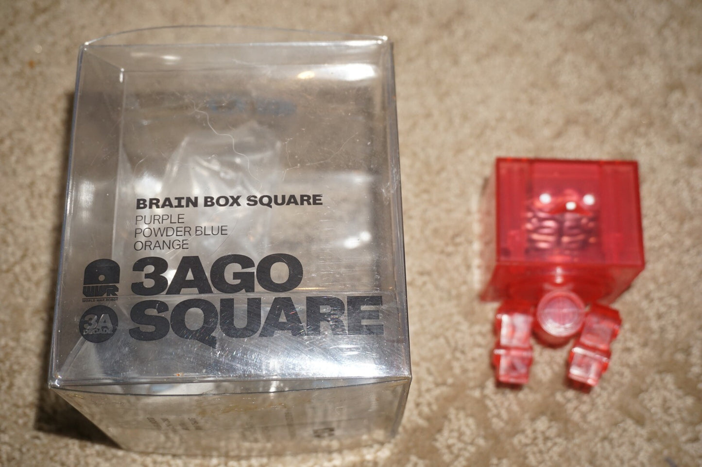 3A 3ago Square Brain Box Orange 3" Figure
