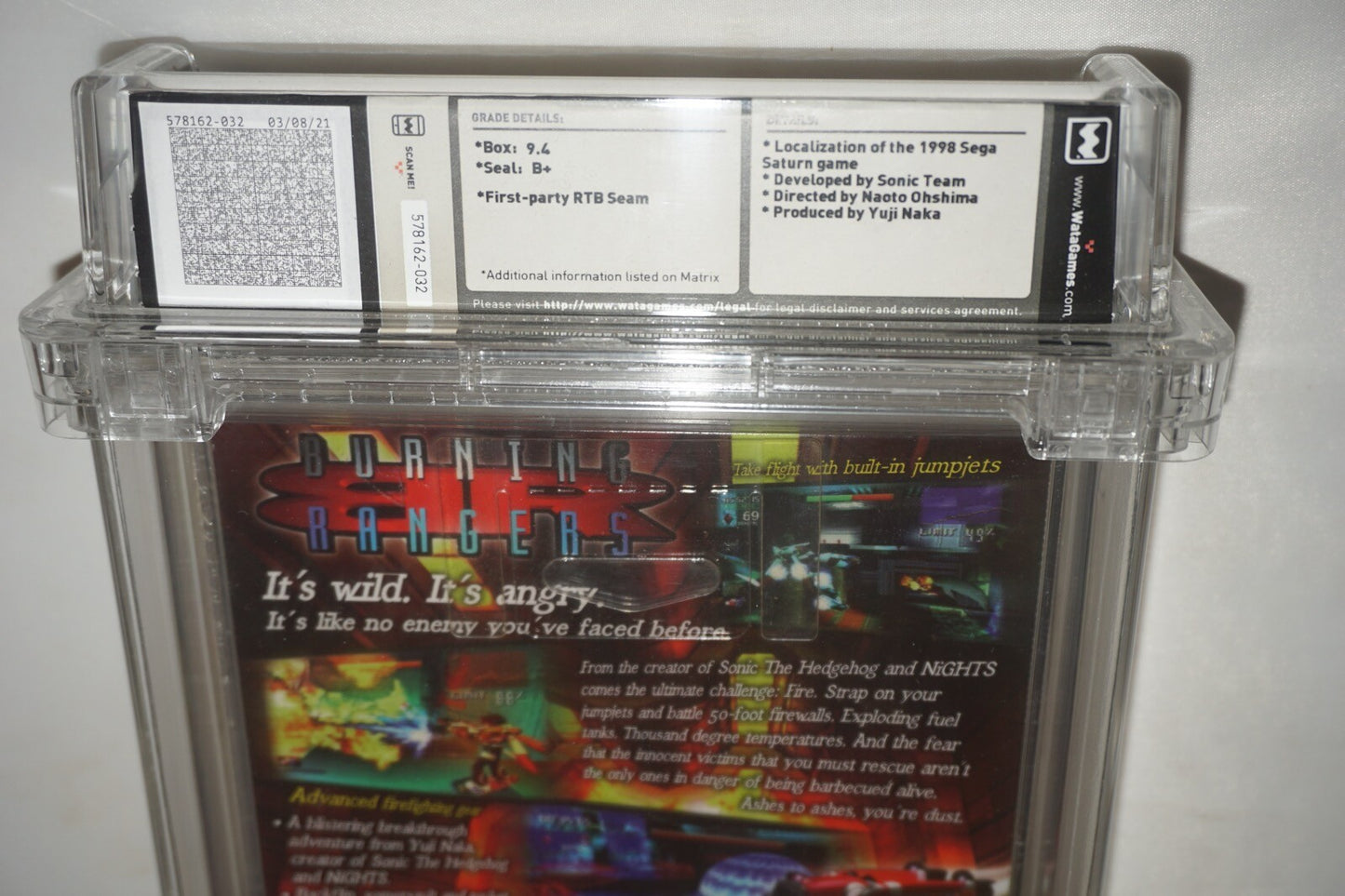 Burning Rangers (Sega Saturn) NEW Sealed WATA 9.4 B+