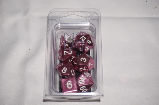Mdg 16mm Metal Poly Dice Set Pink 009 Dice Set Lot NEW