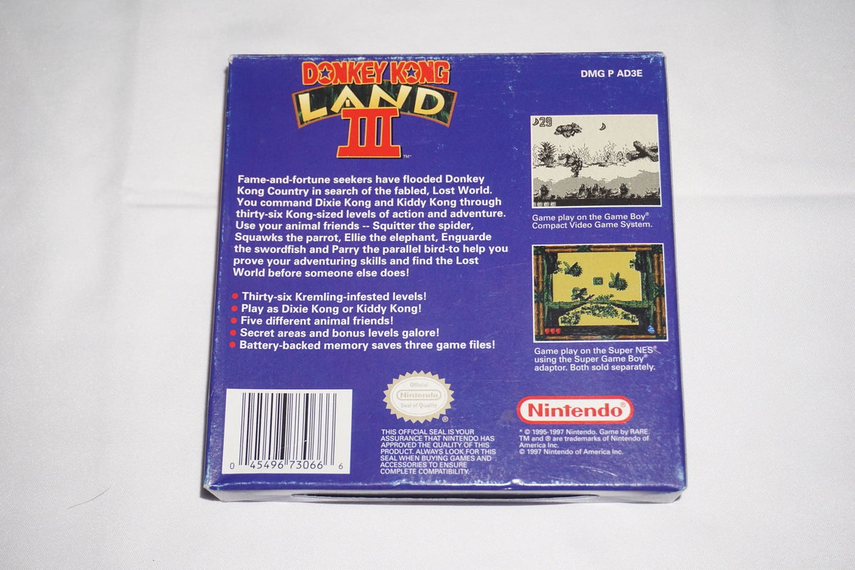 Donkey Kong Land III 3 (Gameboy Game Boy GB) Complete CIB Authentic