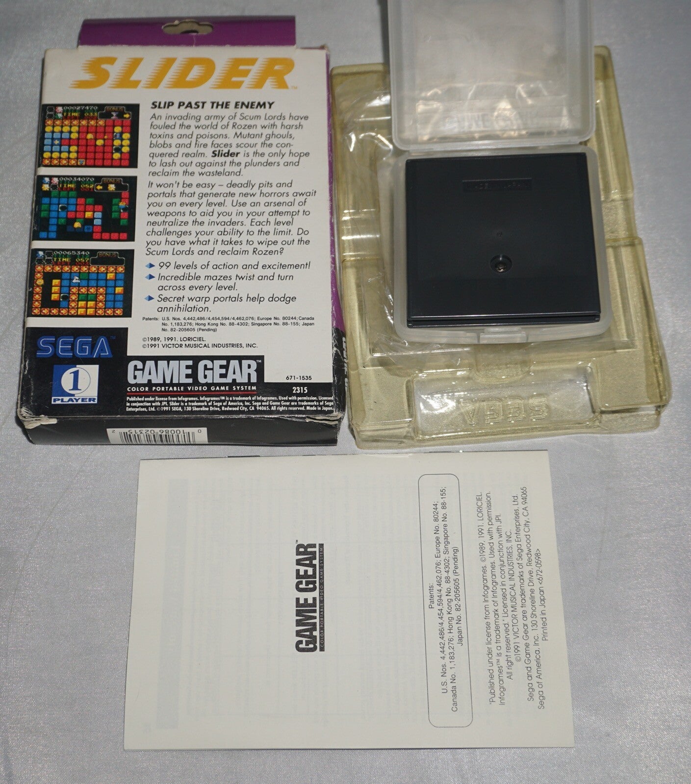 Slider (Sega Game Gear) Complete in Box w/ Reg CIB