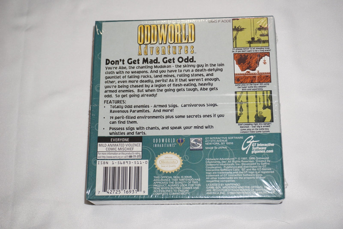 Oddworld Adventures (Nintendo Game Boy Gameboy) NEW Sealed