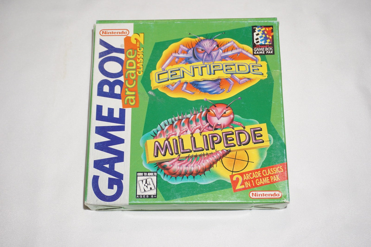 Arcade Classic 2 Centipede Millipede (Nintendo Game Boy) Complete in Box CIB