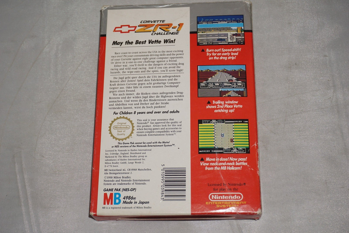 Corvette Zr-1 Challenge (Nintendo NES) Complete in Box CIB PAL B