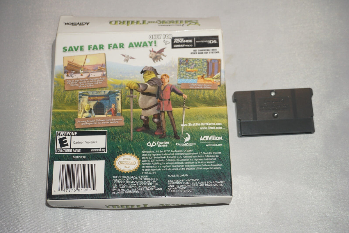 Shrek the Third (Nintendo Gameboy Advance Game Boy GBA) with Box