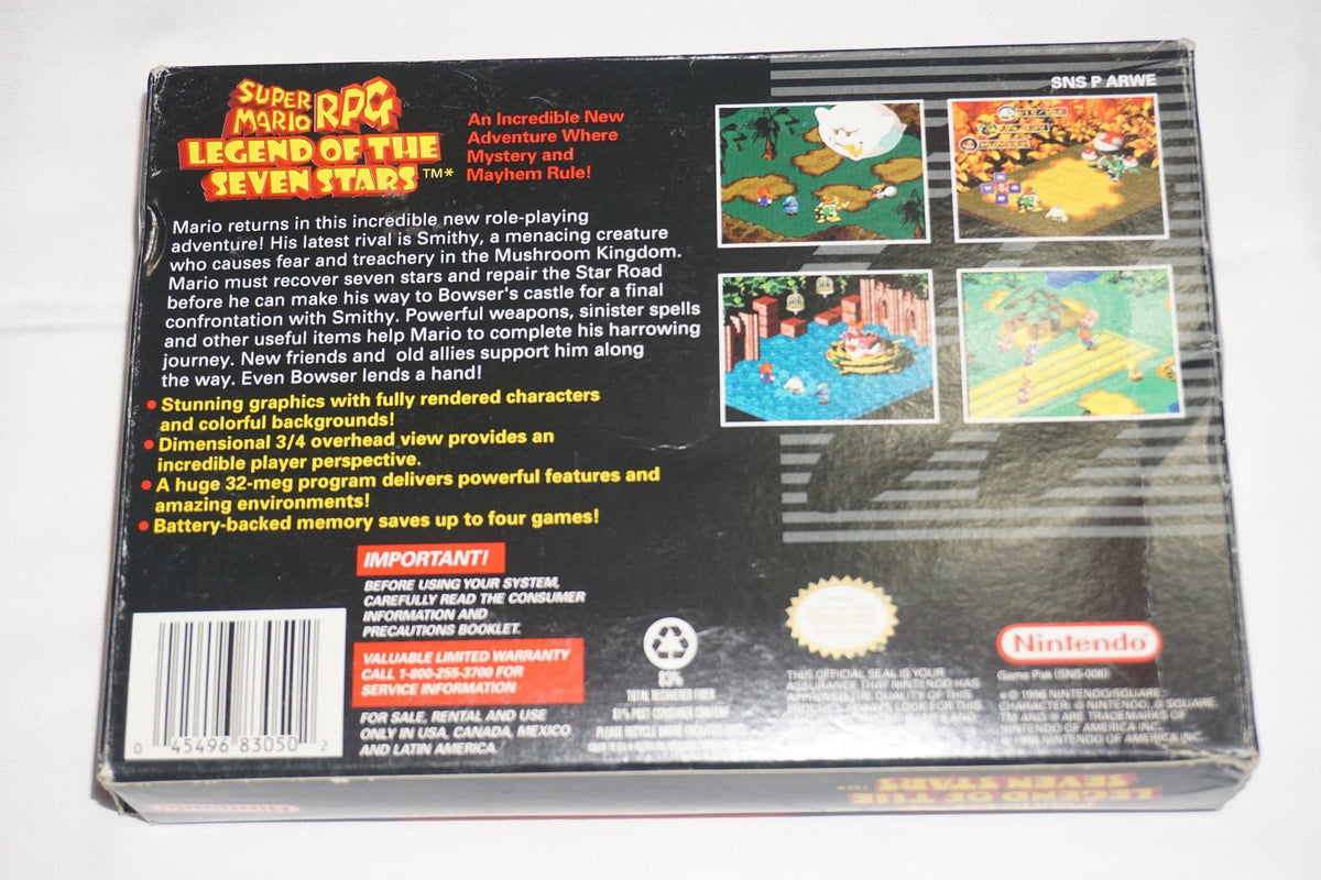 Super Mario RPG: Legend of Seven Stars (Super Nintendo SNES) Complete in Box CIB
