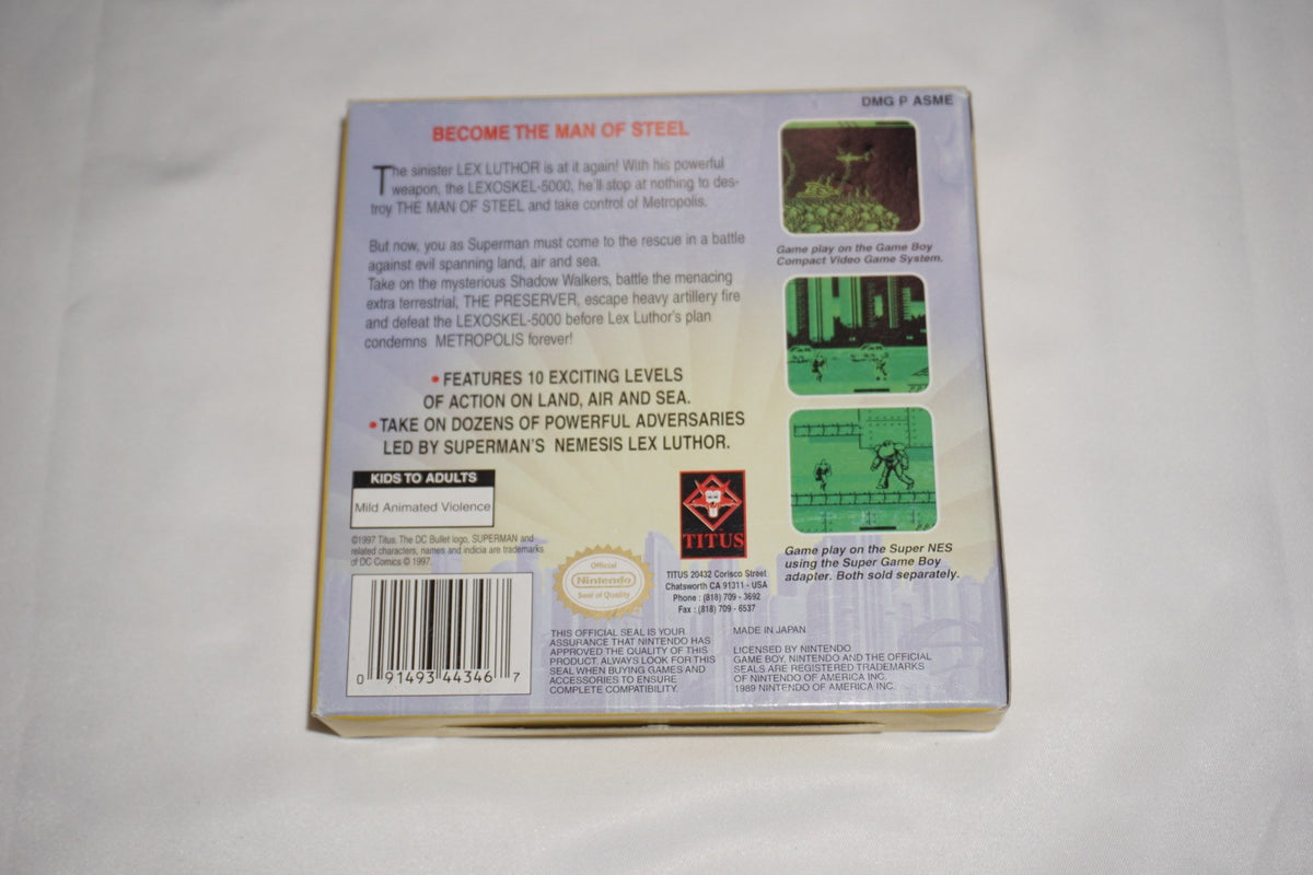 Superman (Nintendo Game Boy Gameboy) Complete in Box CIB