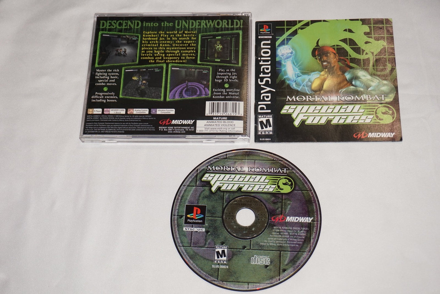 Mortal Kombat Special Forces (Sony Playstation 1 ps1) Complete w/ Reg Card
