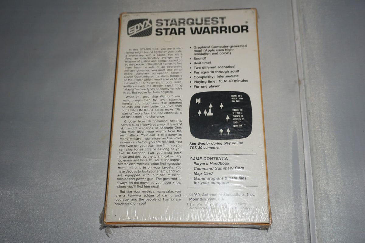 Star Warrior (Atari 400/800/XL/XE) NEW Sealed