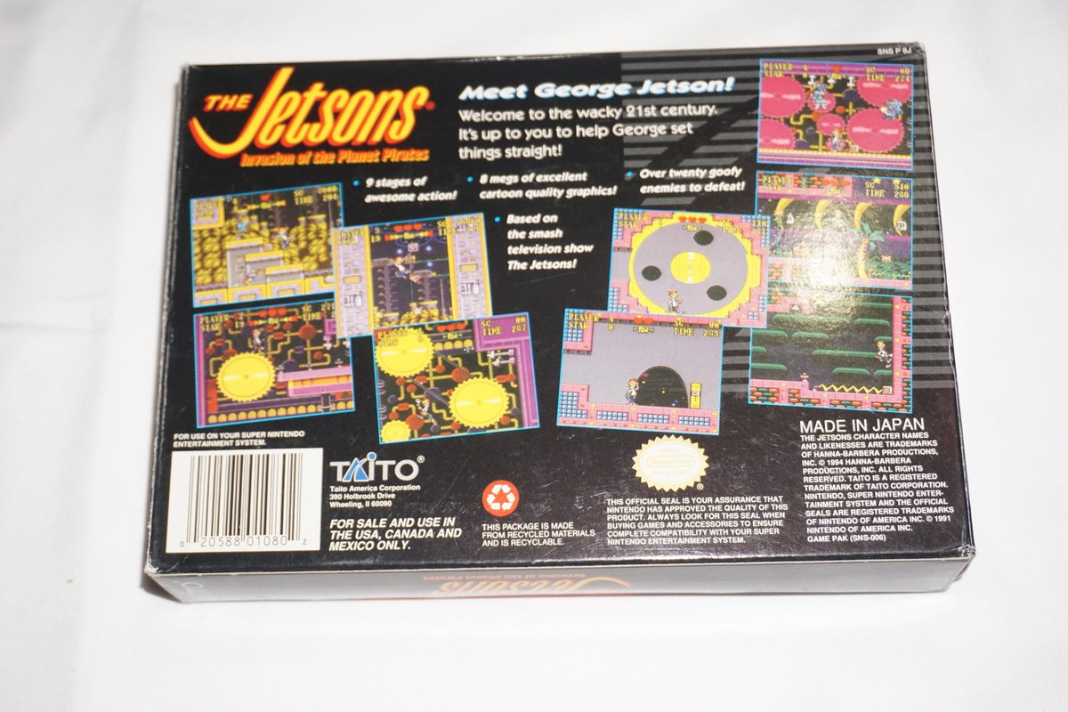 Jetsons Invasion of the Planet Pirates (Super Nintendo SNES) Complete in Box CIB