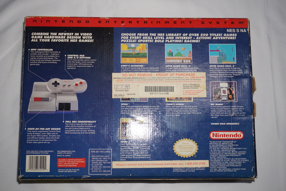 Nintendo NES Top Loader 101 Console System with Box Tested