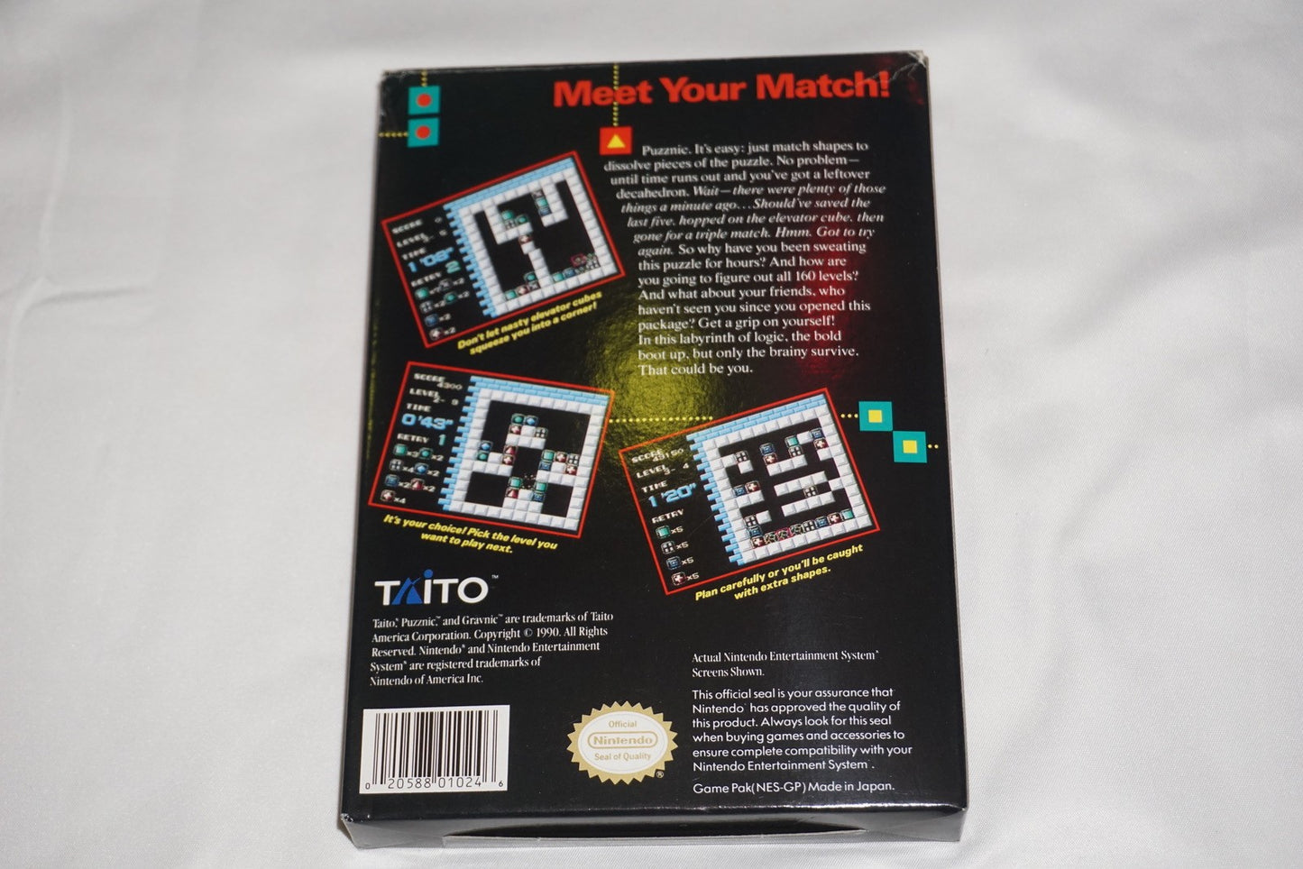 Puzznic (Nintendo NES) Complete in Box w/ Reg CIB