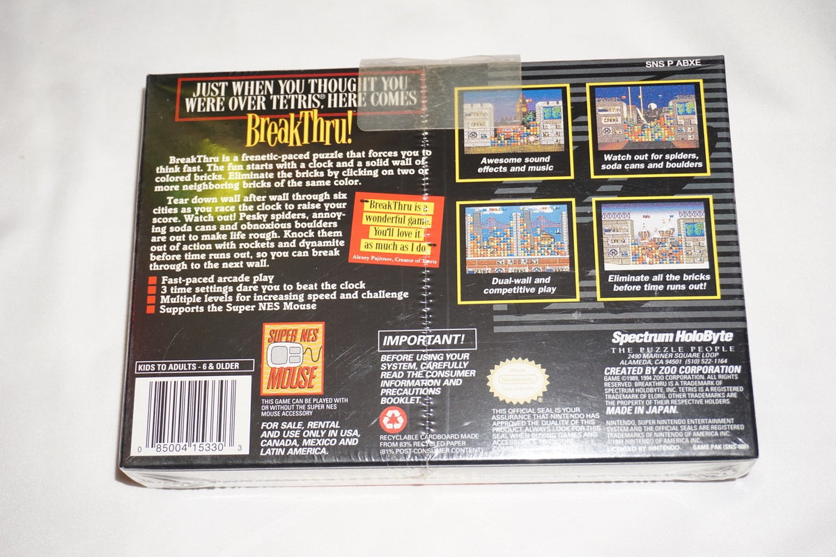 Breakthru (Super Nintendo SNES) NEW Sealed