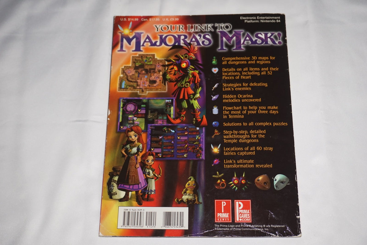 Legend Of Zelda Majora's Mask Prima Strategy Guide Nintendo 64 n64 w/ Stickers