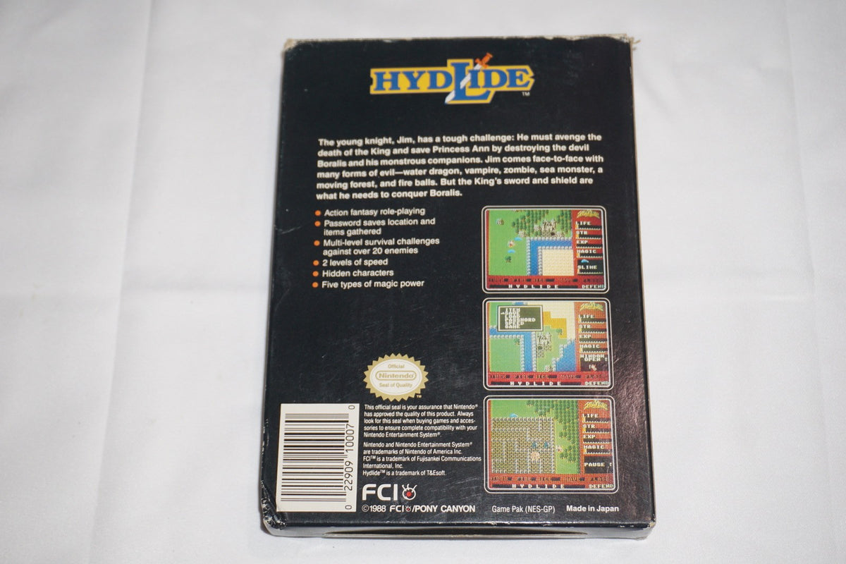 Hydlide (Nintendo NES) Complete in Box CIB