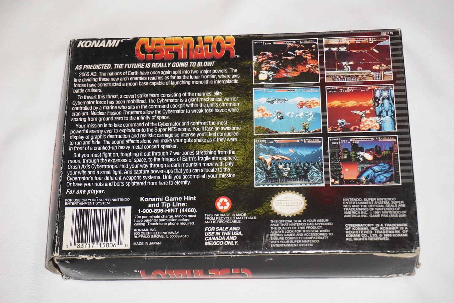 Cybernator (Super Nintendo SNES) Complete in Box CIB
