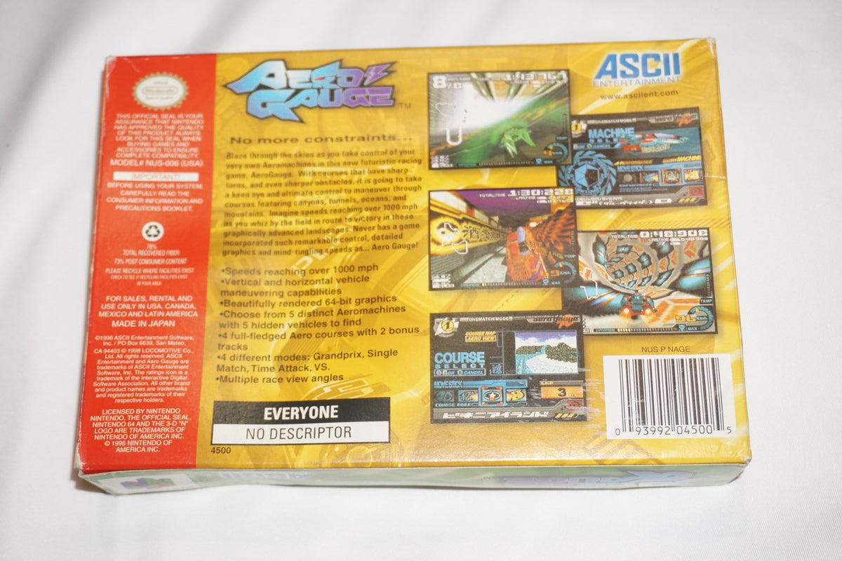 Aero Gauge (Nintendo 64 N64) Complete in Box CIB