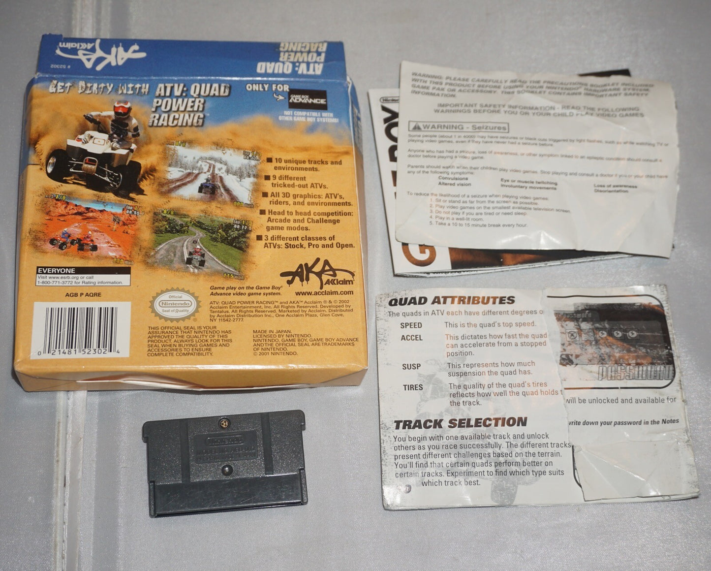 ATV Quad Power Racing (Nintendo Gameboy Advance Game Boy GBA) Complete CIB