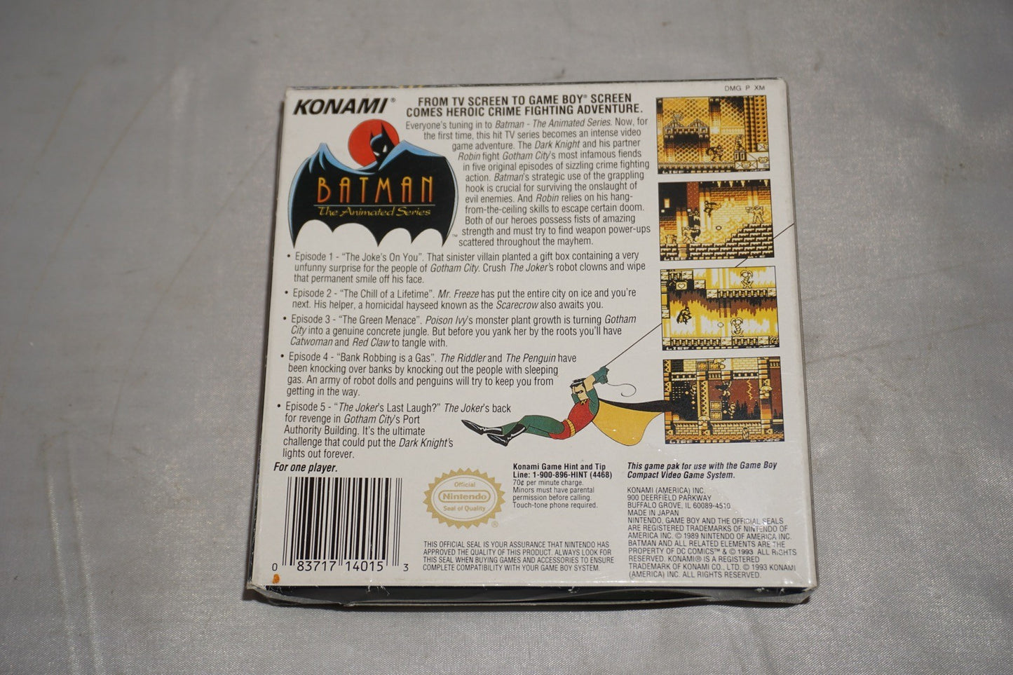 Batman Animated Series (Nintendo Gameboy Game Boy GB) Complete CIB Authentic
