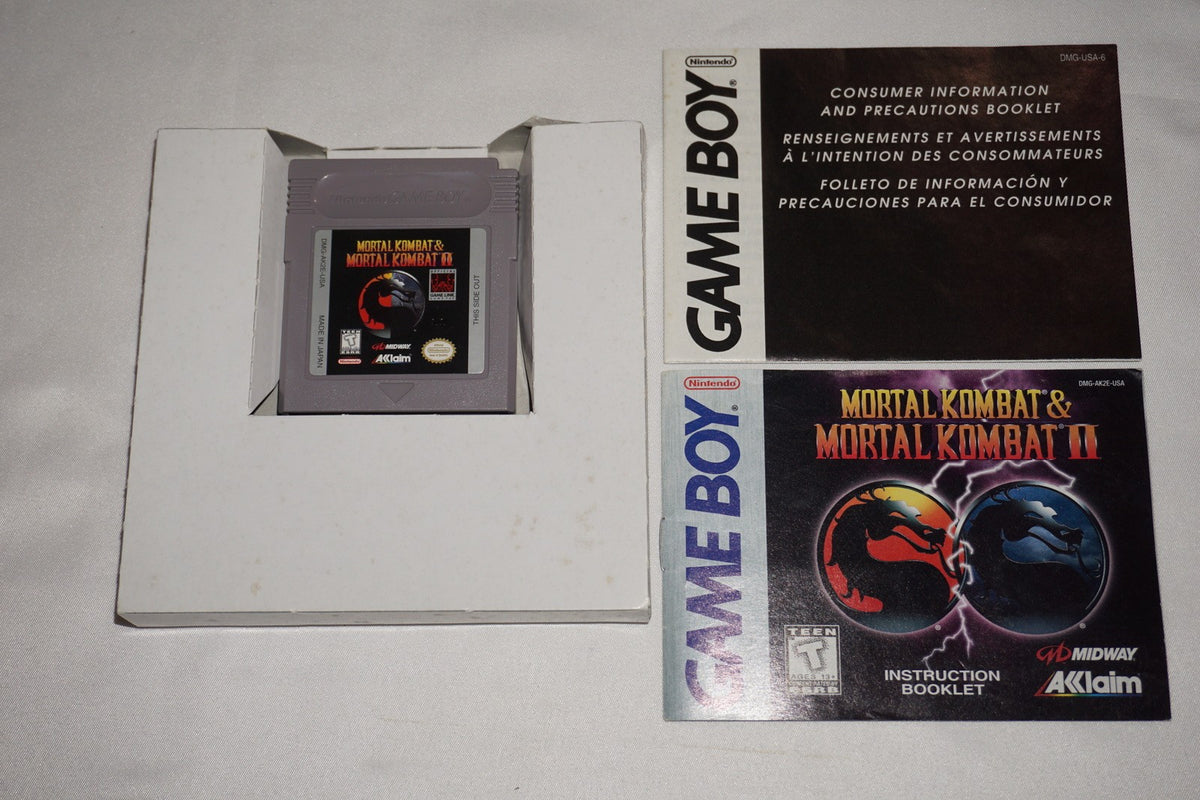 Mortal Kombat I & II 1 2 (Nintendo Game Boy Game Boy) Complete in Box CIB